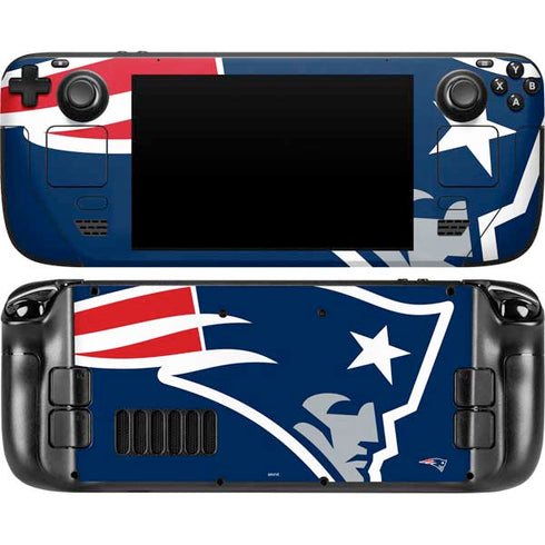 NFL New England Patriots Large Logo Steam Deck Handheld Gaming Computer Skin